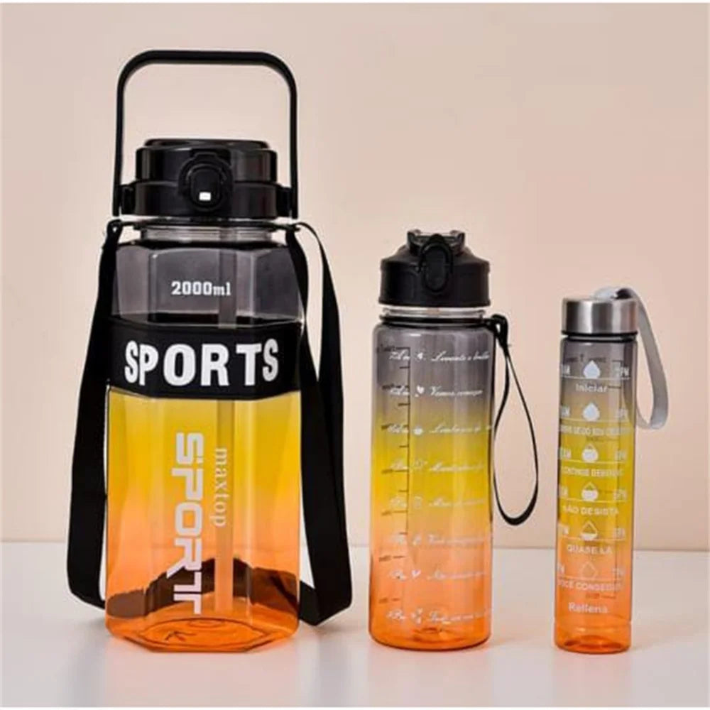 Garrafa De Água Squeeze 2l Kit Com 3 Personalizavel Academia