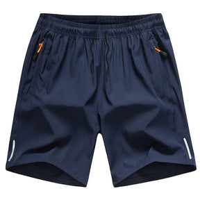 Shorts esportivos de secagem rápida masculino com bolsos de zíper