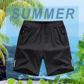 Shorts esportivos de secagem rápida masculino com bolsos de zíper